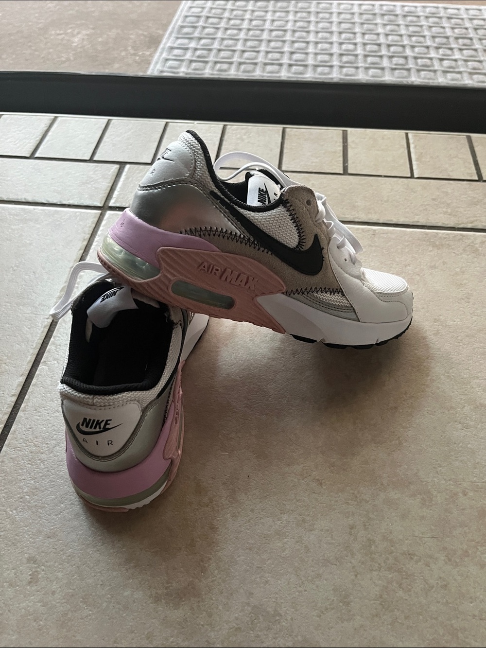 Nike Air Max White Black Pink Accent Sneakers